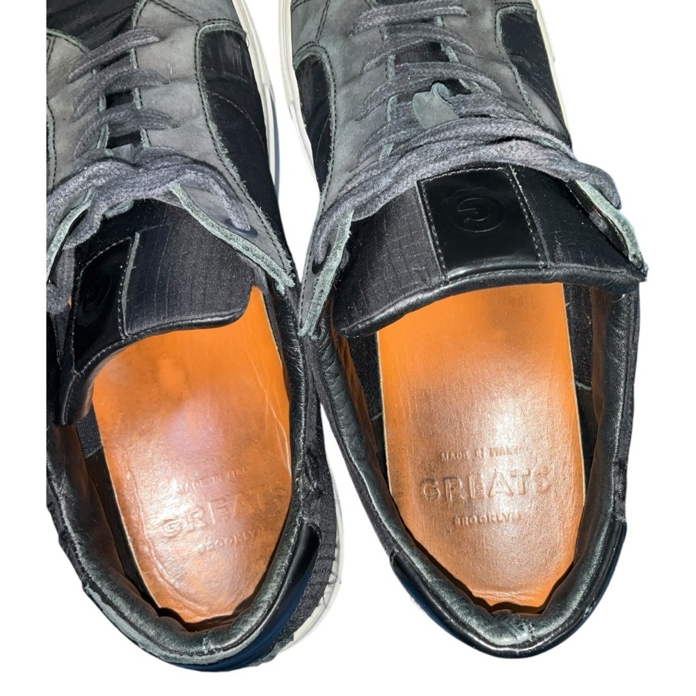 👟 Greats Brooklyn Black Leather Low-Top Sneakers Men’s Size 12 - Picture 7 of 8